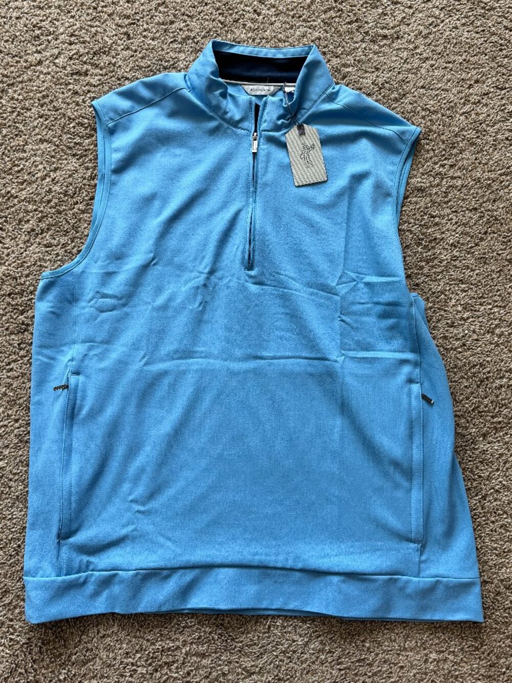 NWT Ashford Half Zip Golf Vest Lightweight Blue Size Large Men's Activewear‎